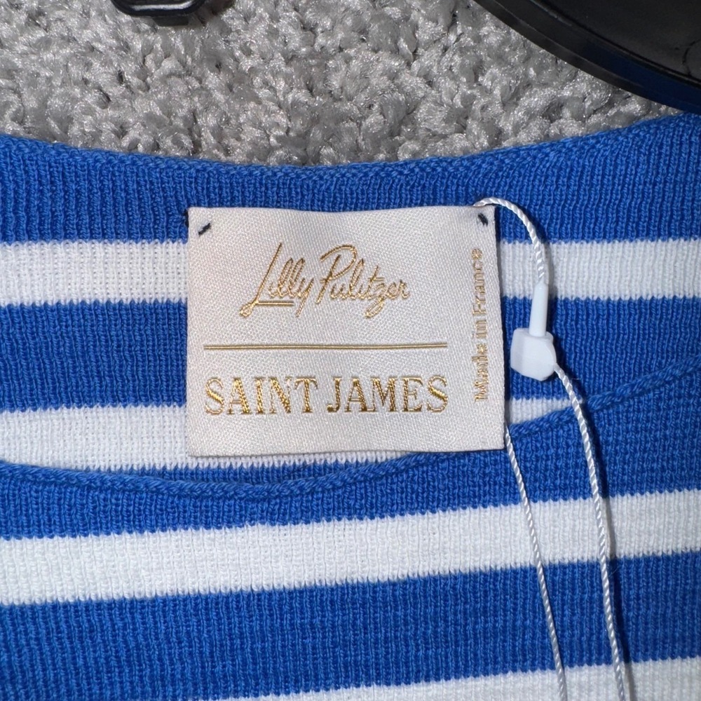 Lilly Pulitzer x Saint James Voissey Stripe Fine Gauge Knit Sweater Sz XXS NEW - Picture 4 of 10